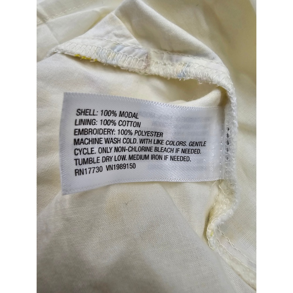 A New Day Womens Floral V-Neck Tank Top Yellow Modal Blend Casual Size Small - Picture 5 of 7